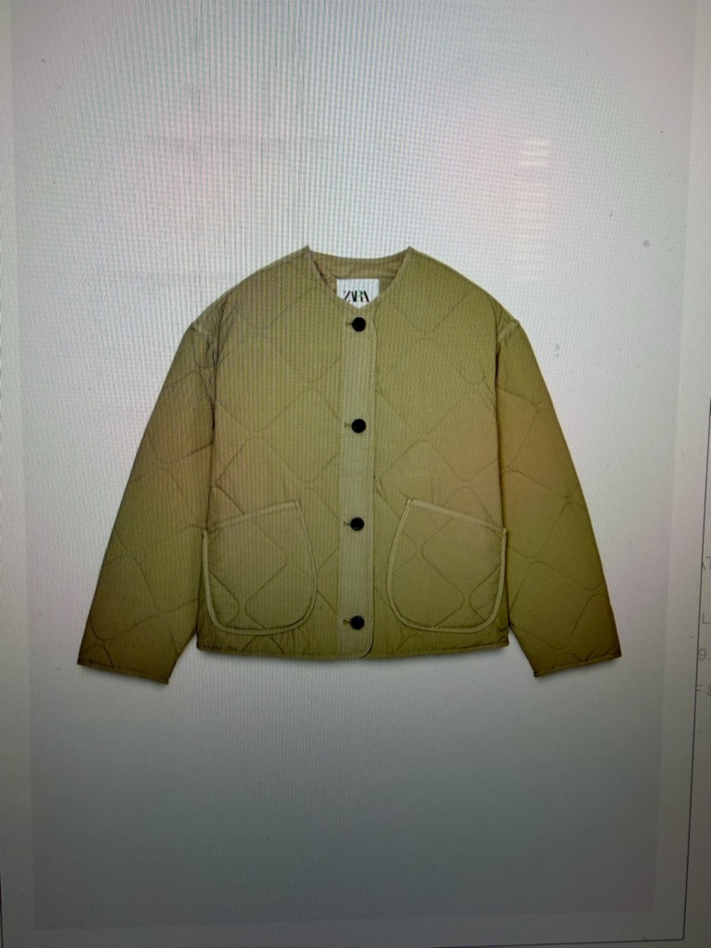 Zara Tan Quilted Button Jacket